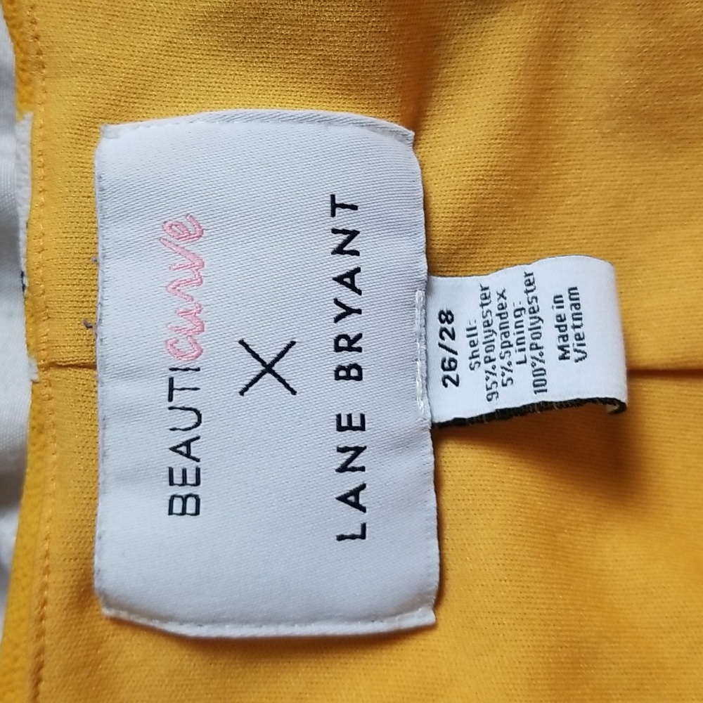 Lane Bryant BeautiCurve Crossover Midi Yellow And Black Floral Dress - Picture 10 of 10